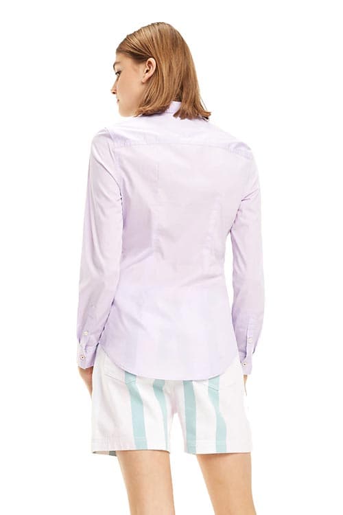 KOSZULA SLIM FIT POPLIN LILAC